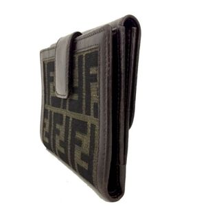 Authentic FENDI Zucca Canvas Leather Bifold Wallet